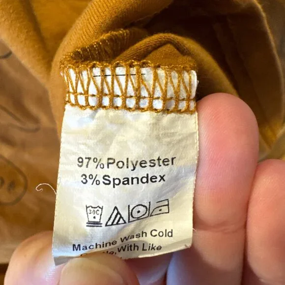 Rust Orange Abstract Faces Graphic T-Shirt Cropped Tee - Picture 4 of 4